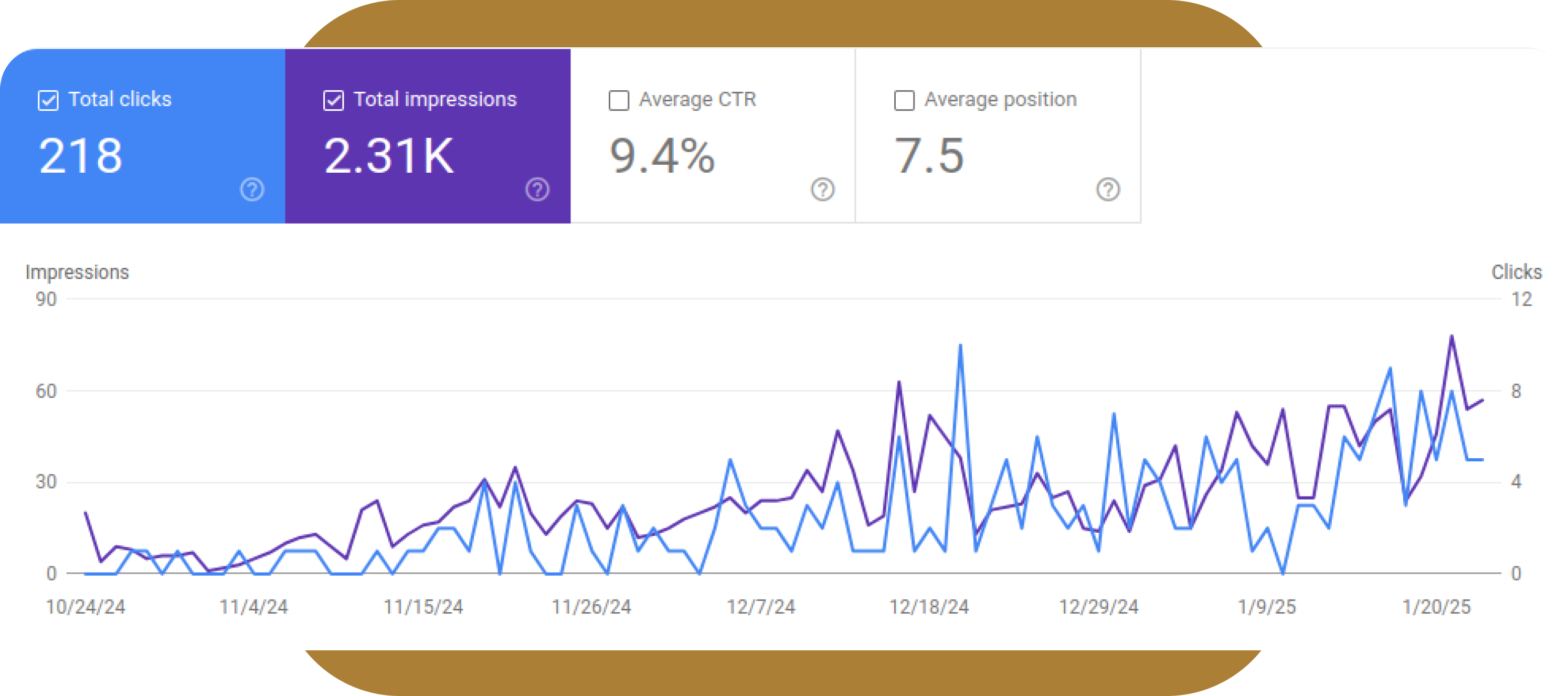 business website SEO result