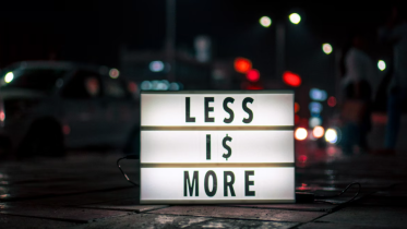 You Can Make More by Doing Less: Purpose-Driven Scaling | Image of text "less in more"