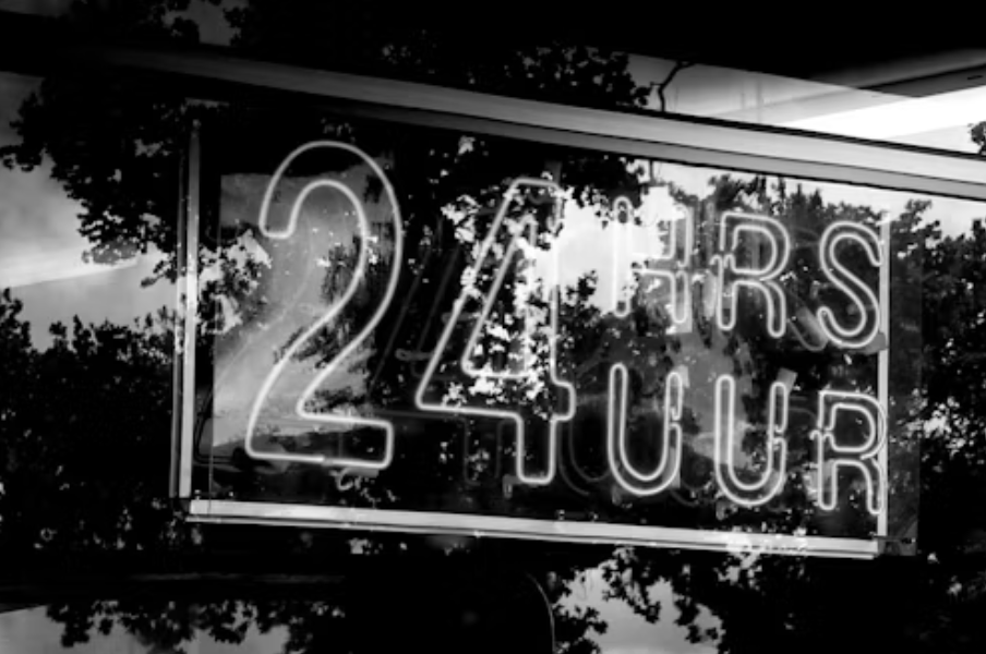 24hr signage | Attract Coaching Clients Without Being Online 24/7